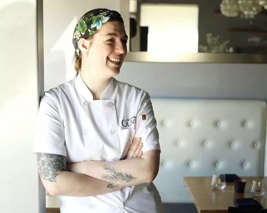 woman in a chef's coat