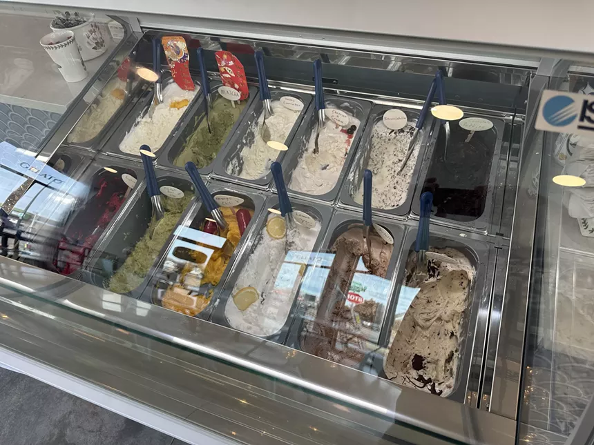 gelato in a case