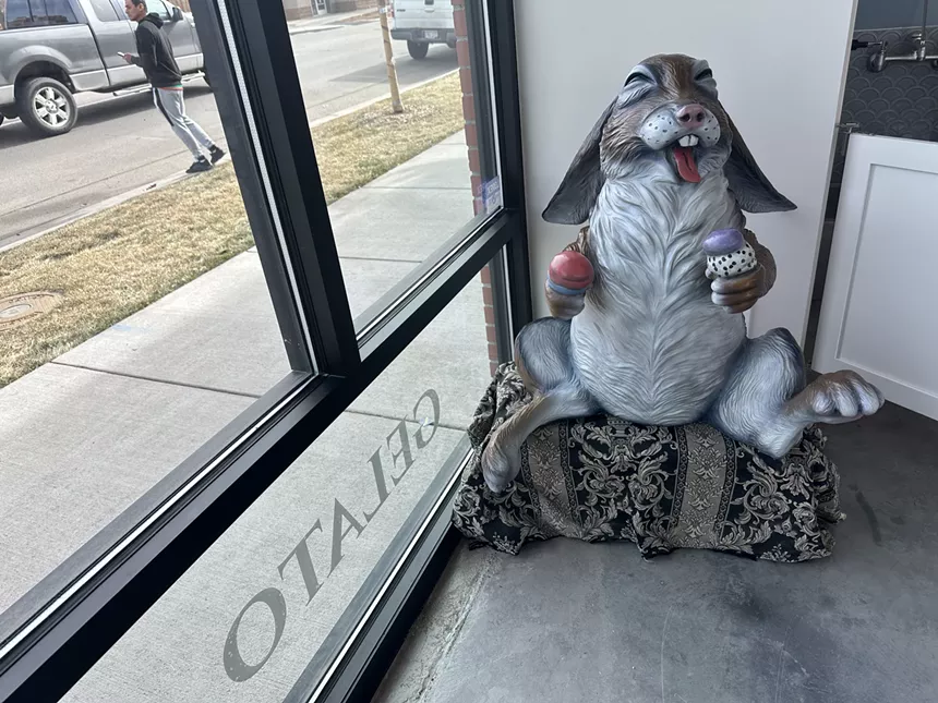 a rabbit statue