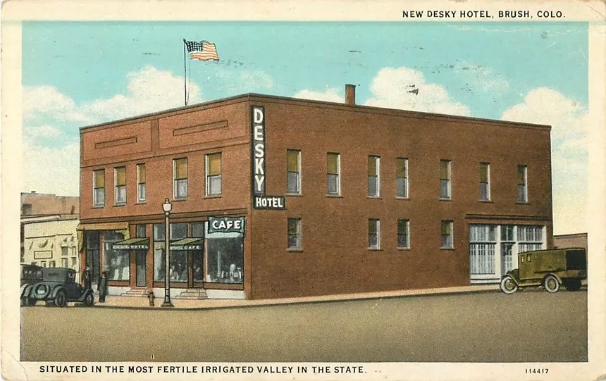 postcard of turn-of-the century building