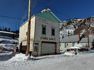 old building in snow