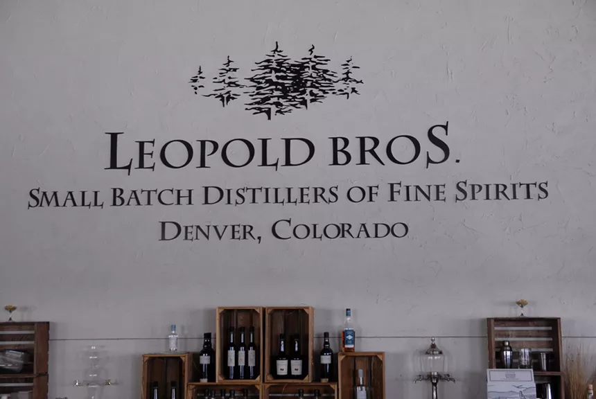 "leopold bros" sign on a wall
