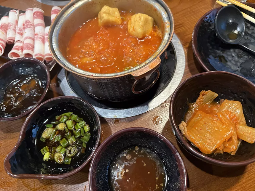 hot pot broth and dipping sauces