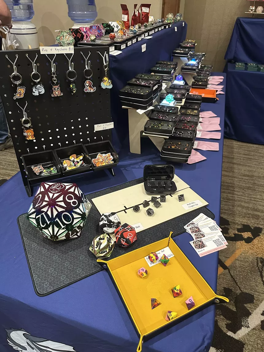 A table of dice