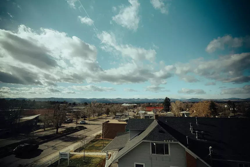 Brewery rooftop patio views.