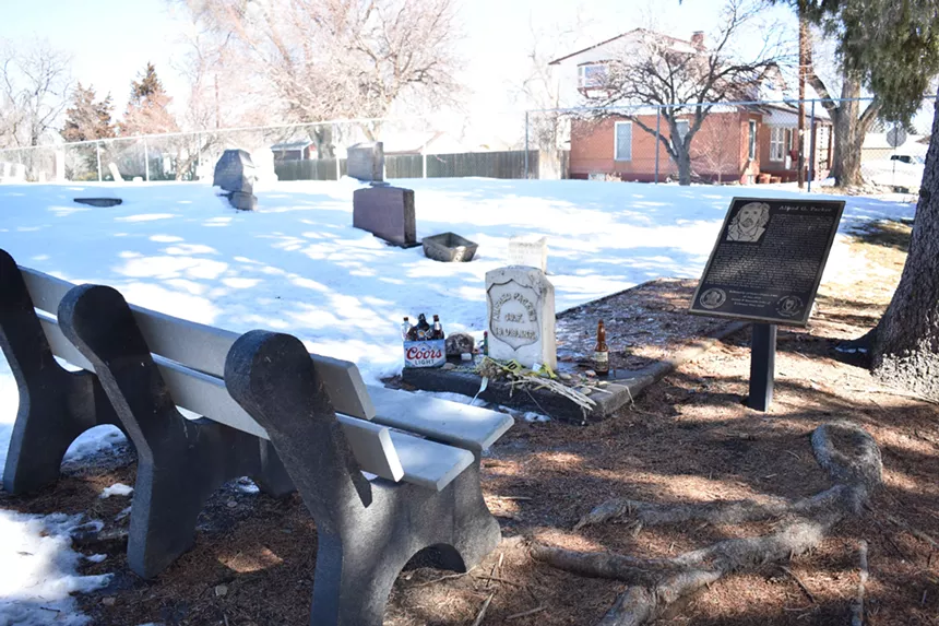 Gravestones in the snow