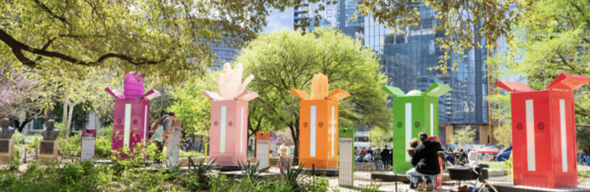 Colorful boxes in the city