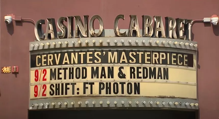 A venue sign