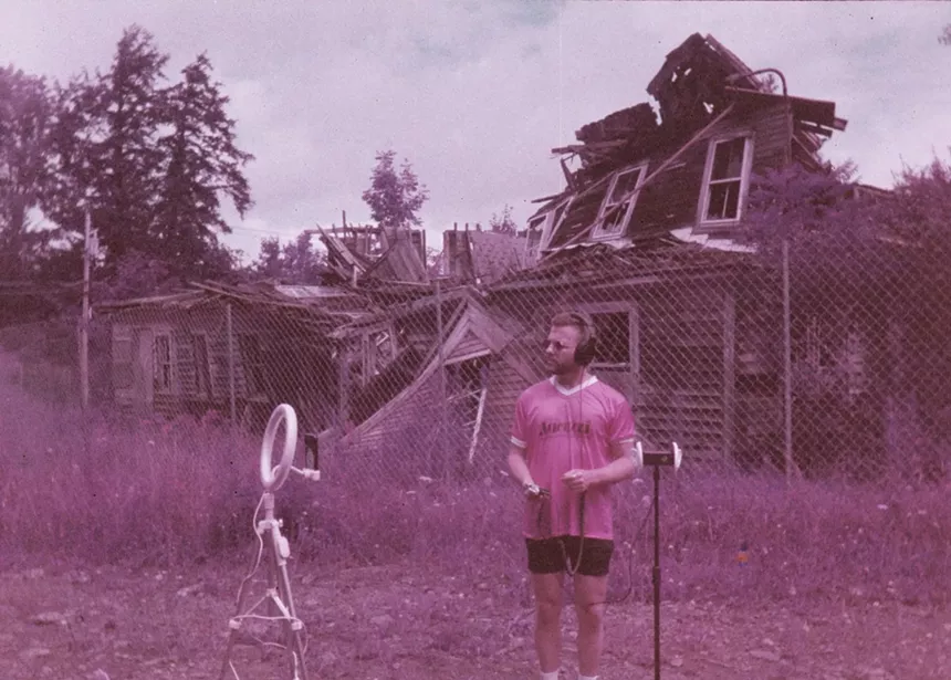 A photo of a man recording