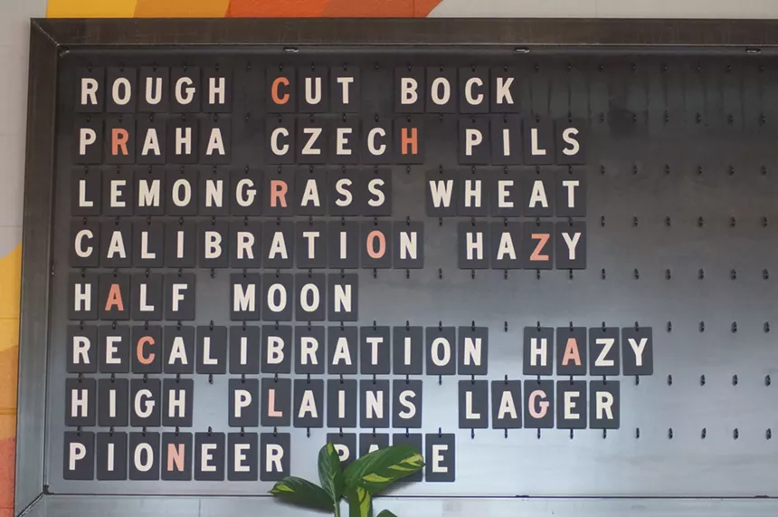 Brewery tap list.