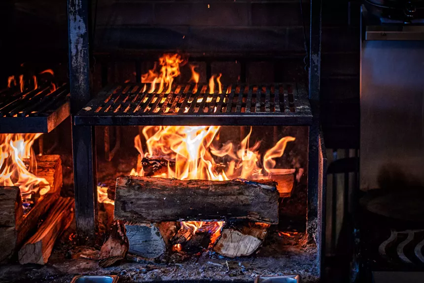 a wood-fired grill