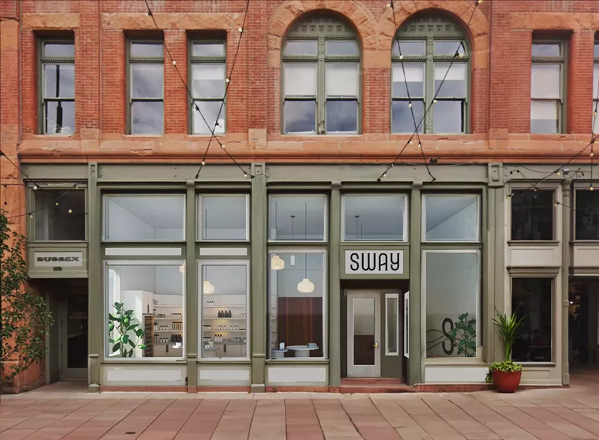 A brick building