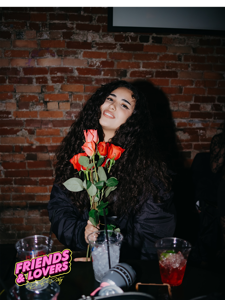 woman with flowers