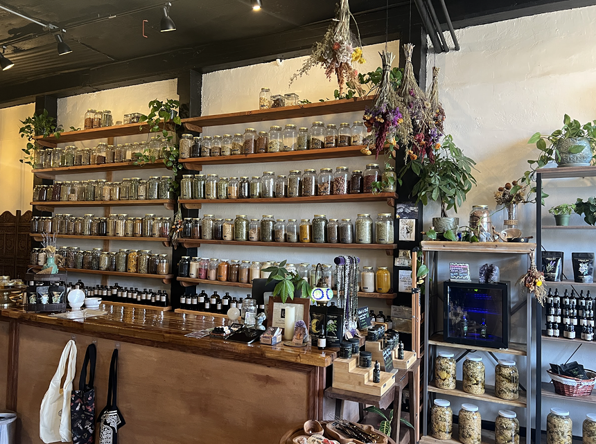 shelves of jars
