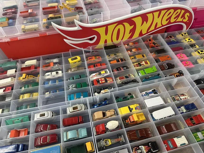 A box of vintage matchbox cars