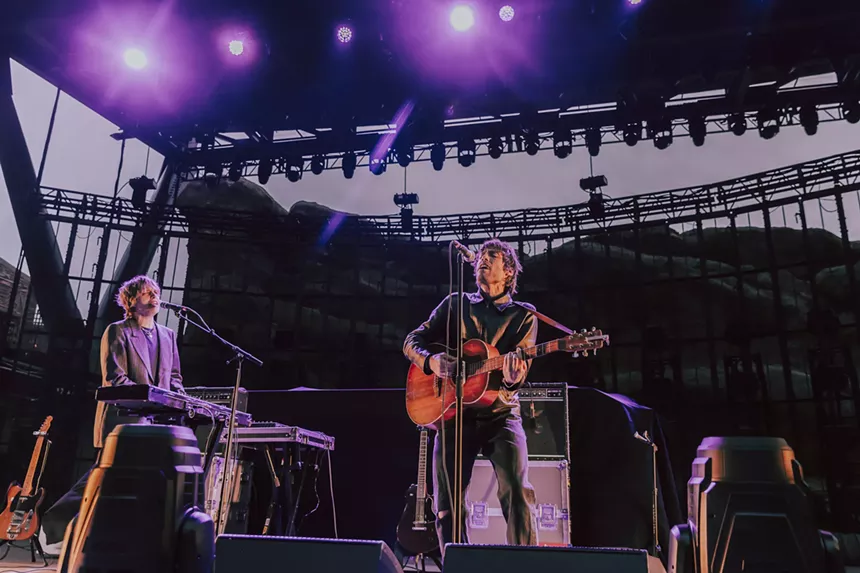 Kids Return rocking out on stage at Red Rocks.