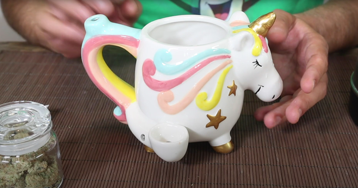 unicorn coffee mug pipe