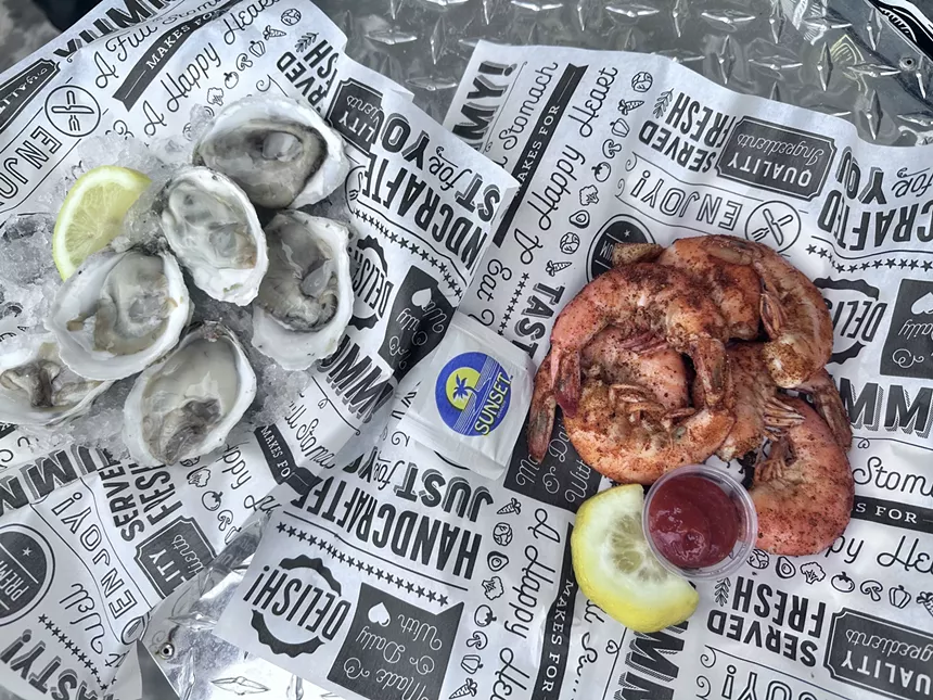 oysters with peel-and-eat shrimp