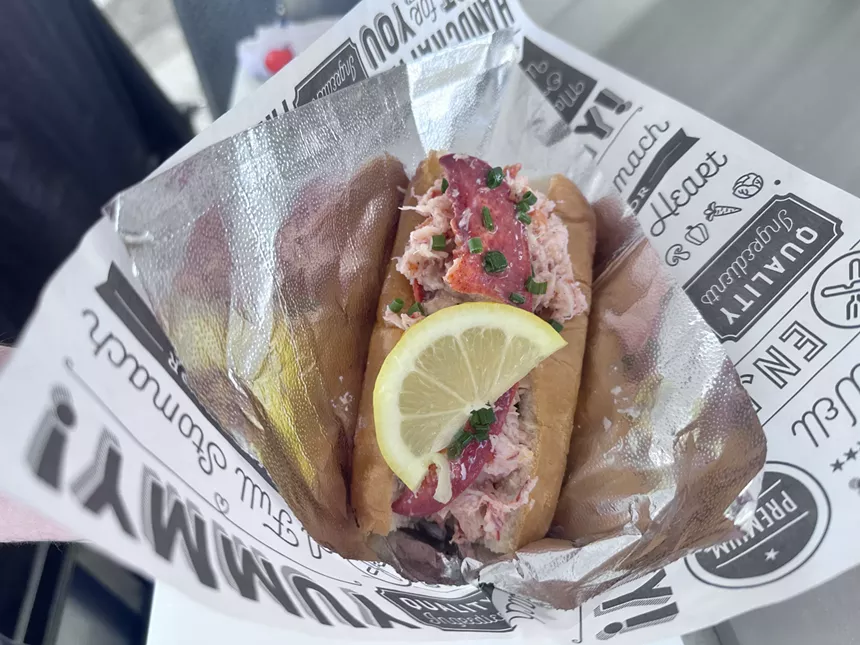 lobster roll on newspaper