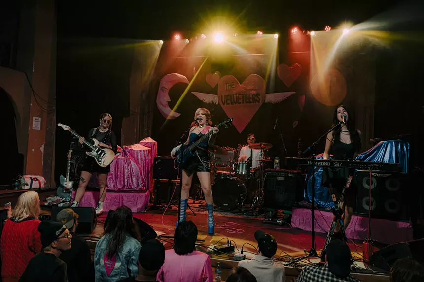 A photo of May Be Fern performing on stage at the Bluebird Theatre on Friday, April 25, 2025.