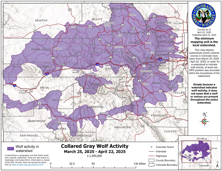 colorado wolf reintroduction map