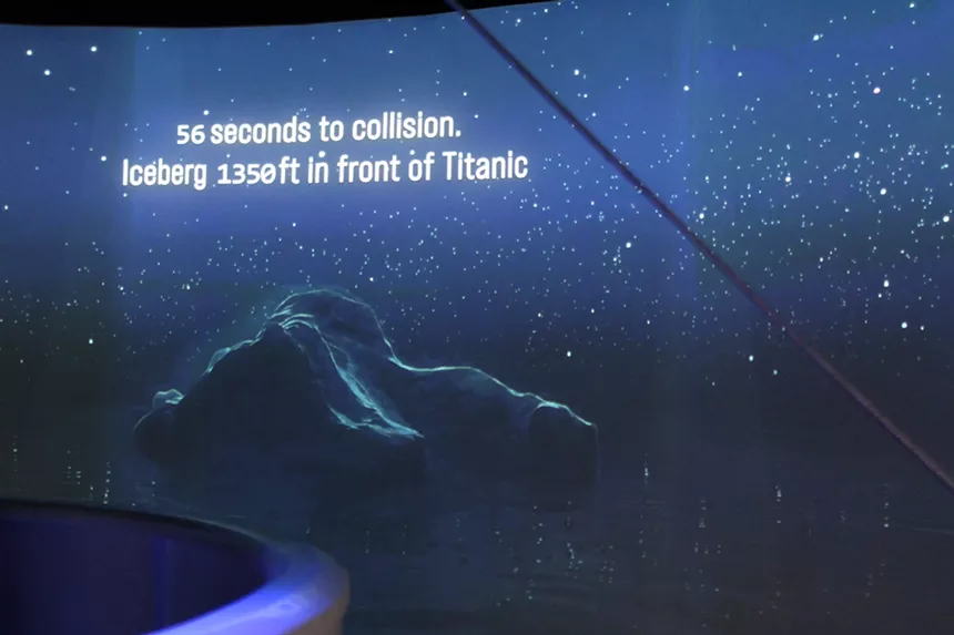 A screen with an iceberg