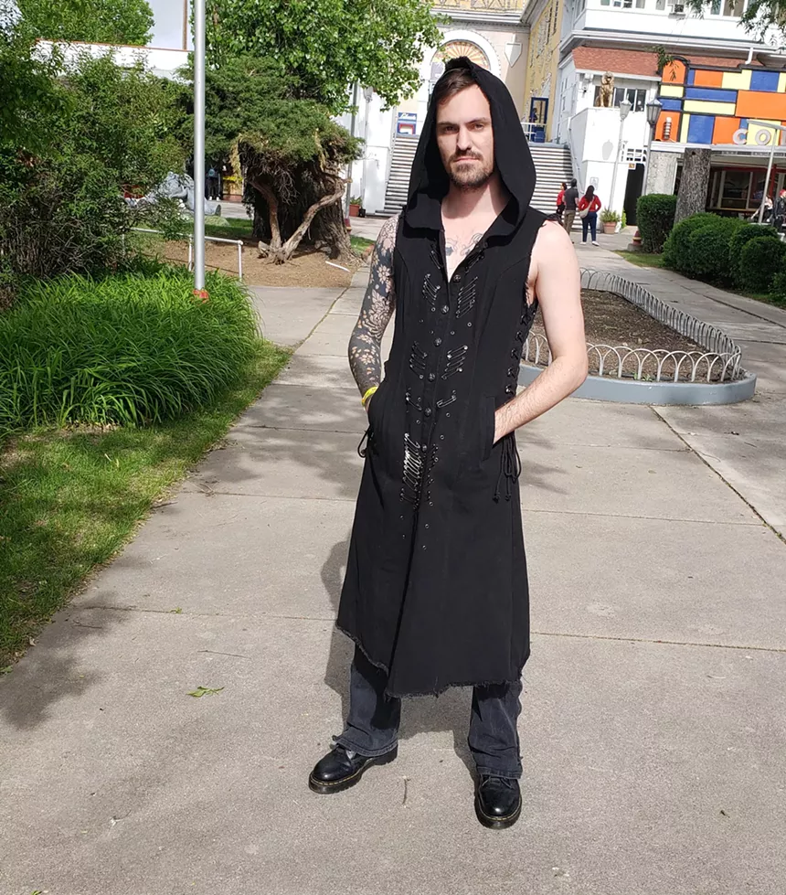 A person in goth attire