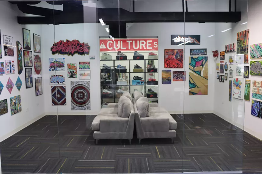 interior of a street art gallery