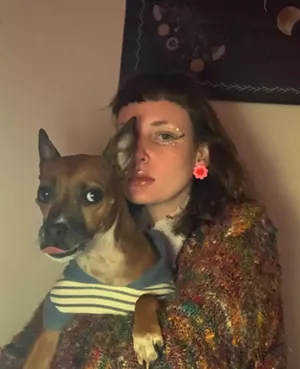 A person and a dog