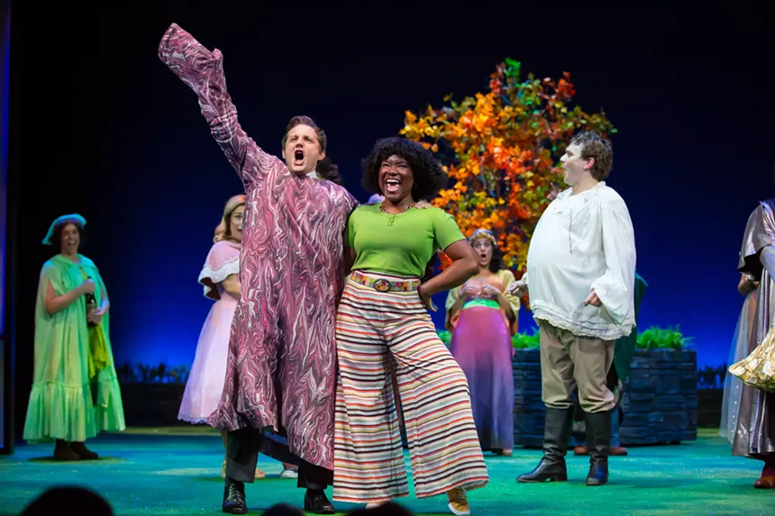 Actors perform in a Shakespeare play.