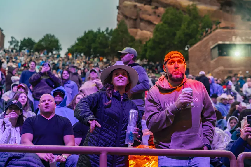 A photo showing concertgoers at Red Rocks.
