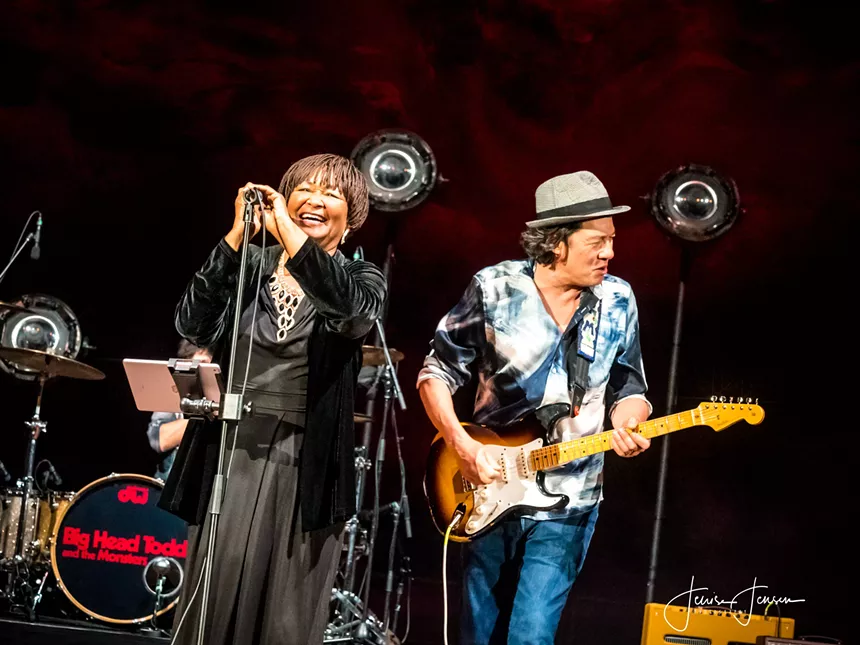 Hazel Miller and Todd Park Mohr performing at Red Rocks