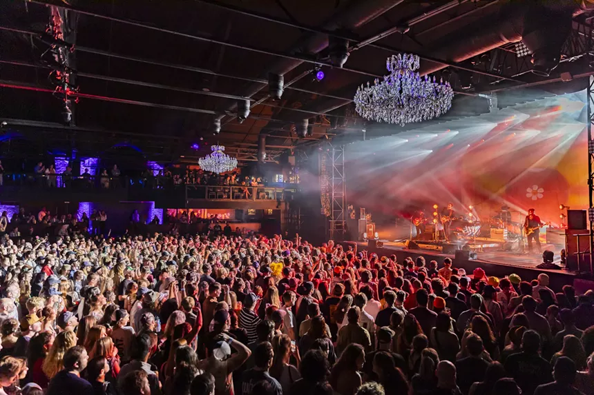 A photo showing the crowd at the Fillmore Auditorium in Denver, Colorado, during Dope Lemon's performance.