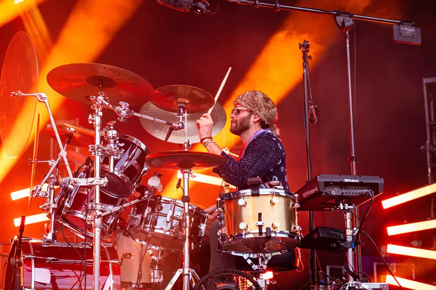Cotter Ellis playing drums
