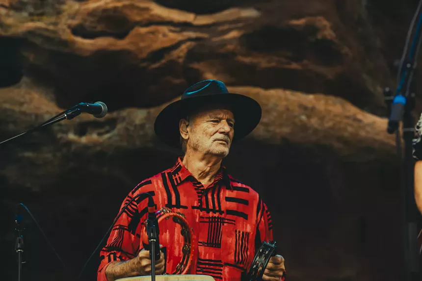 Bill Murray on stage at Red Rocks opening for Warren Haynes Band.