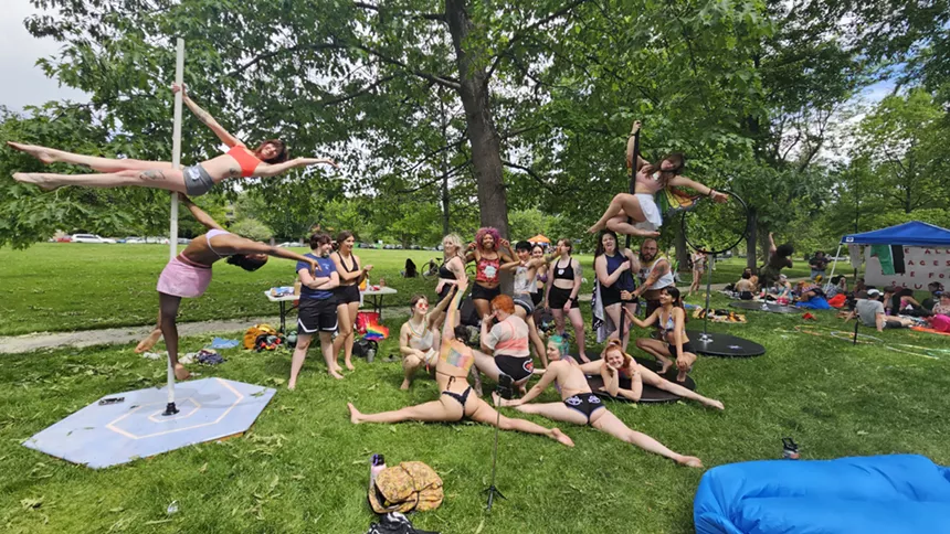 A group of people outside