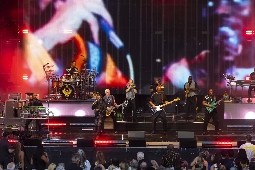 Earth, Wind & Fire on stage at Fiddler's Green Amphitheatre in Greenwood Village, Colorado on Saturday, June 14, 2025.