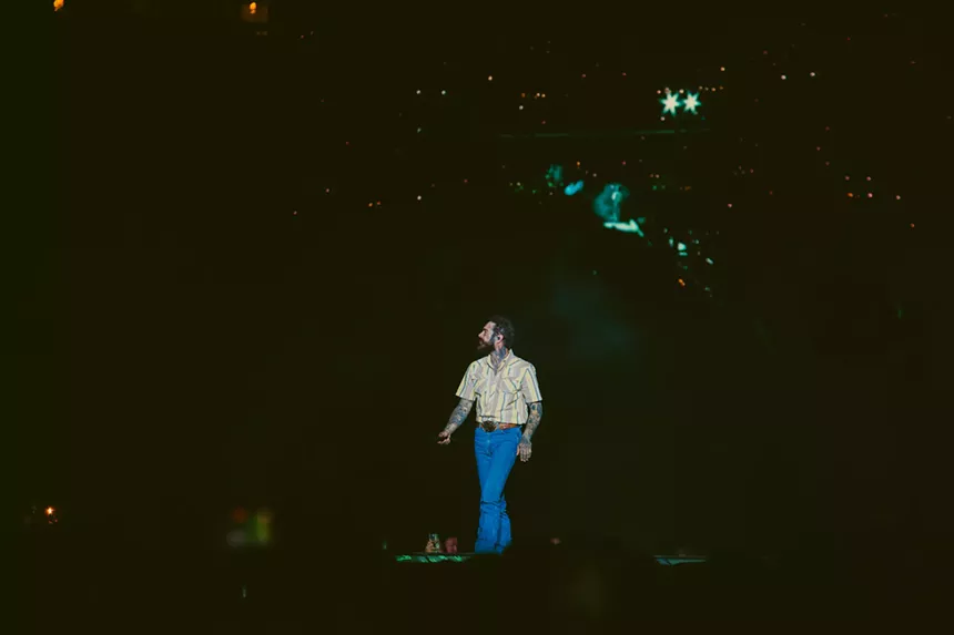 Post Malone on stage at Empower Field at Mile High for The Big ASS Stadium Tour.