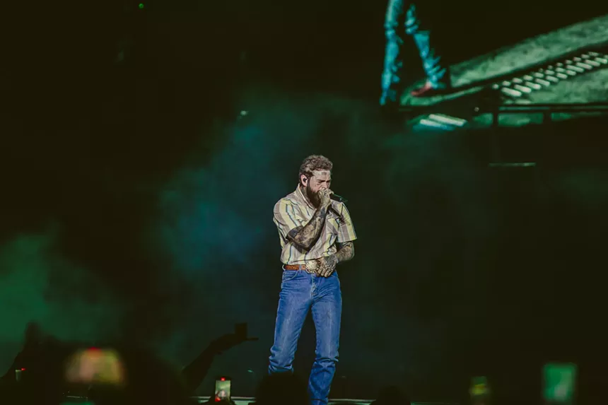 Post Malone on stage at Empower Field at Mile High for The Big ASS Stadium Tour.