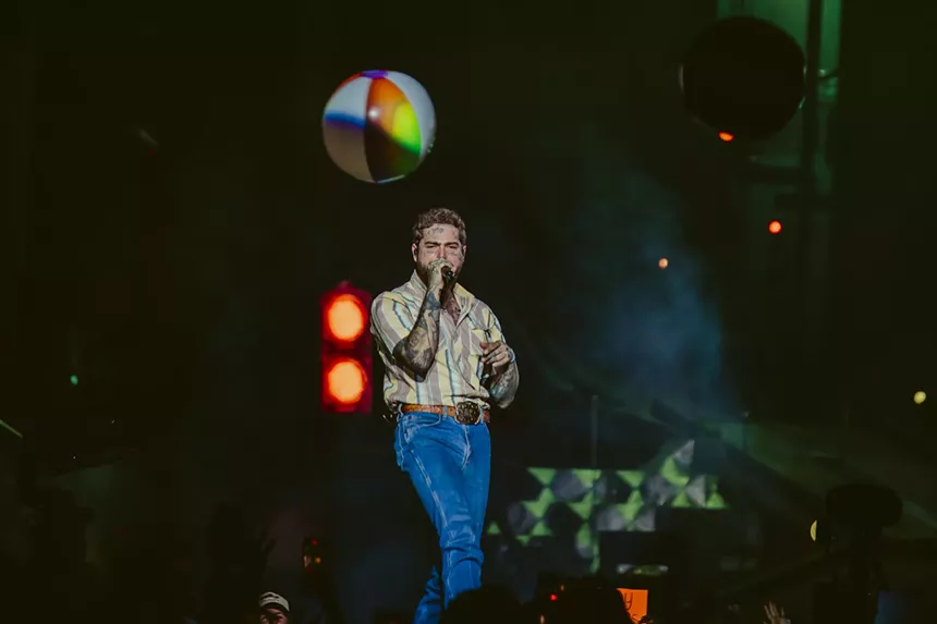 Post Malone on stage at Empower Field at Mile High for The Big ASS Stadium Tour.