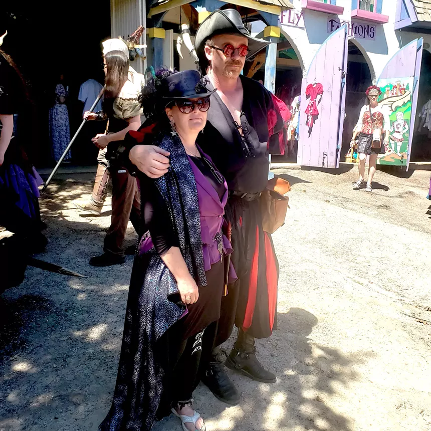 People in Renaissance Festival clothes.