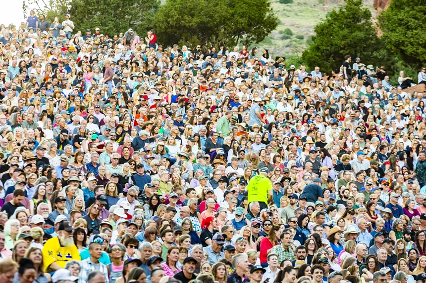 A view of the crowd at Red Rocks during Alison Krauss & Union Station.