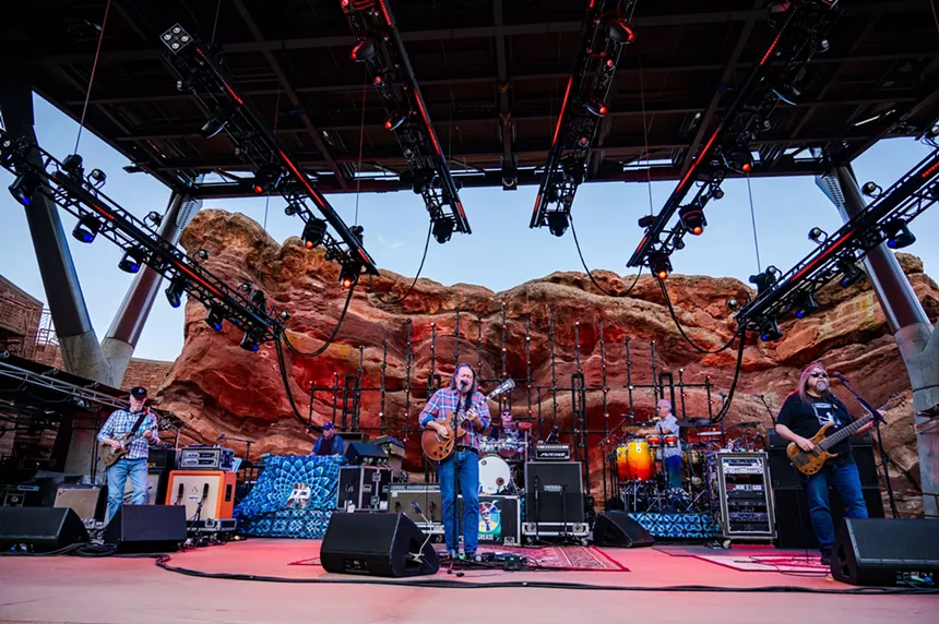 Widespread Panic on stage at Red Rocks