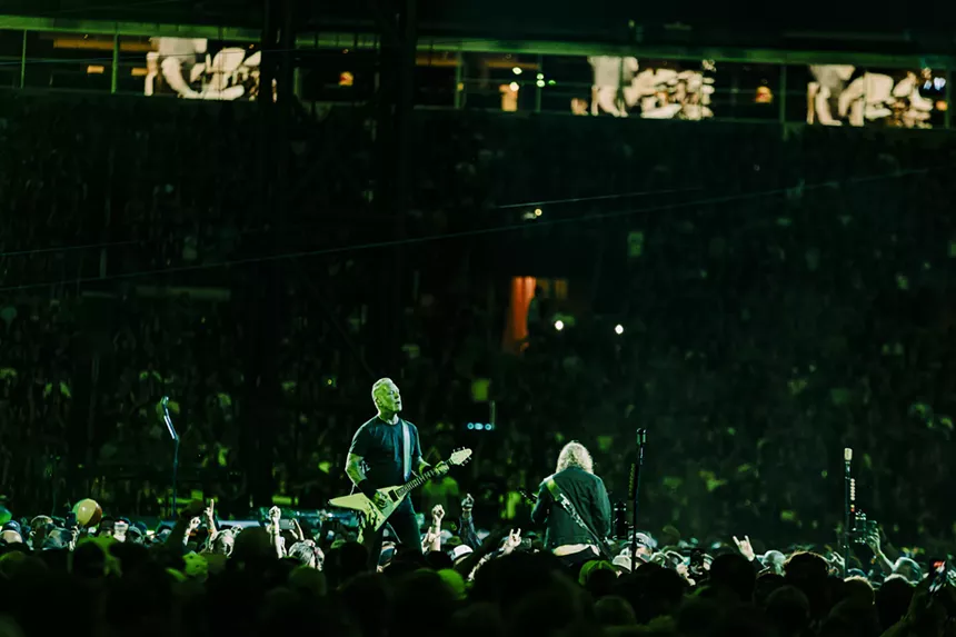 Metallica on stage at Empower Field at Mile High for night one of their two-night stint.