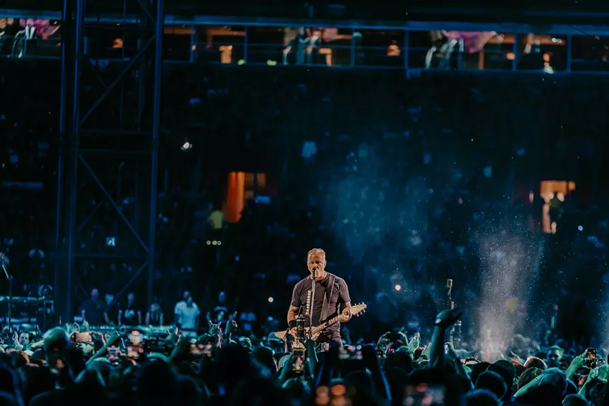 Metallica on stage at Empower Field at Mile High for night one of their two-night stint.