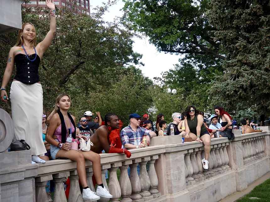 People dance and watch