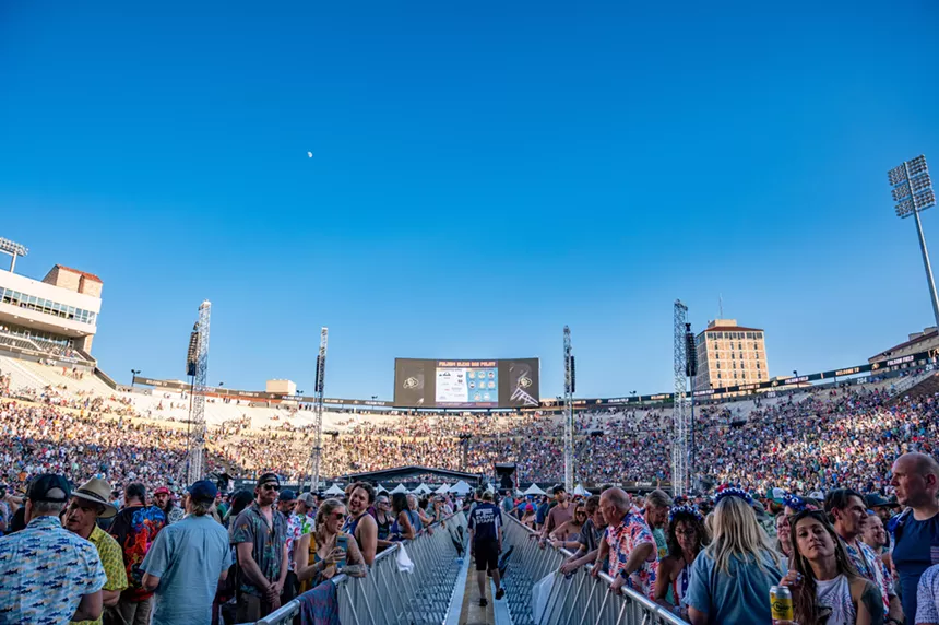 Phish performing at Folsom Field in Boulder on July 4th