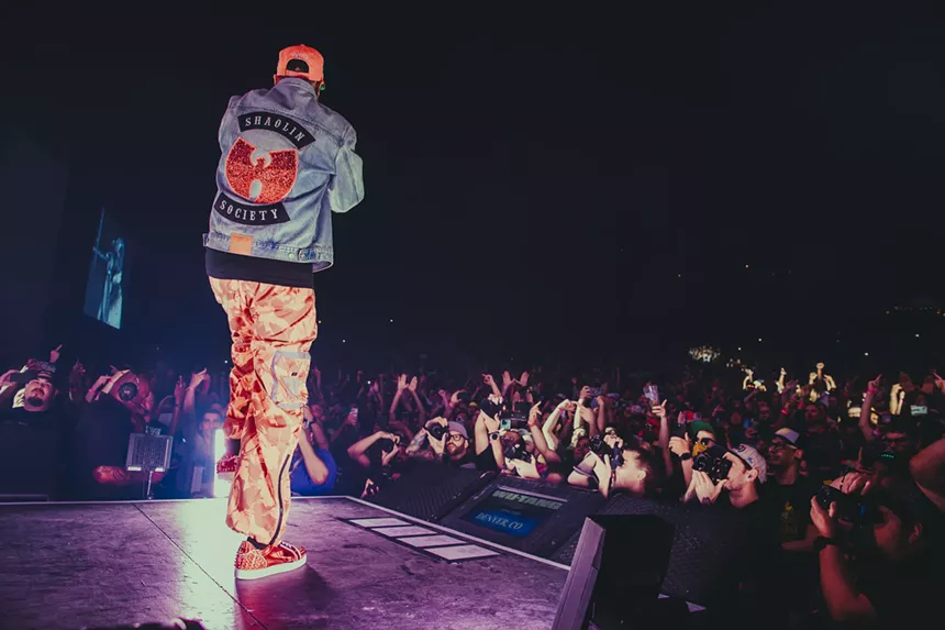 RZA of Wu-Tang Clan on stage at Fiddler's Green Amphitheatre in Greenwood Village, Colorado on Friday, July 4, 2025.