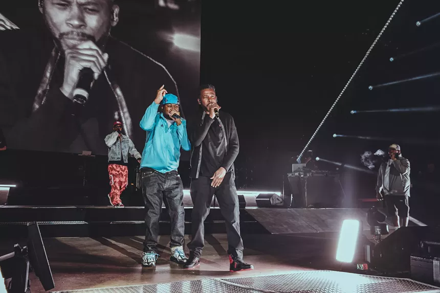 Wu-Tang Clan on stage at Fiddler's Green Amphitheatre in Greenwood Village, Colorado on Friday, July 4, 2025.