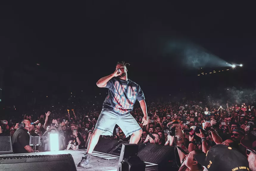 Wu-Tang Clan on stage at Fiddler's Green Amphitheatre in Greenwood Village, Colorado on Friday, July 4, 2025.
